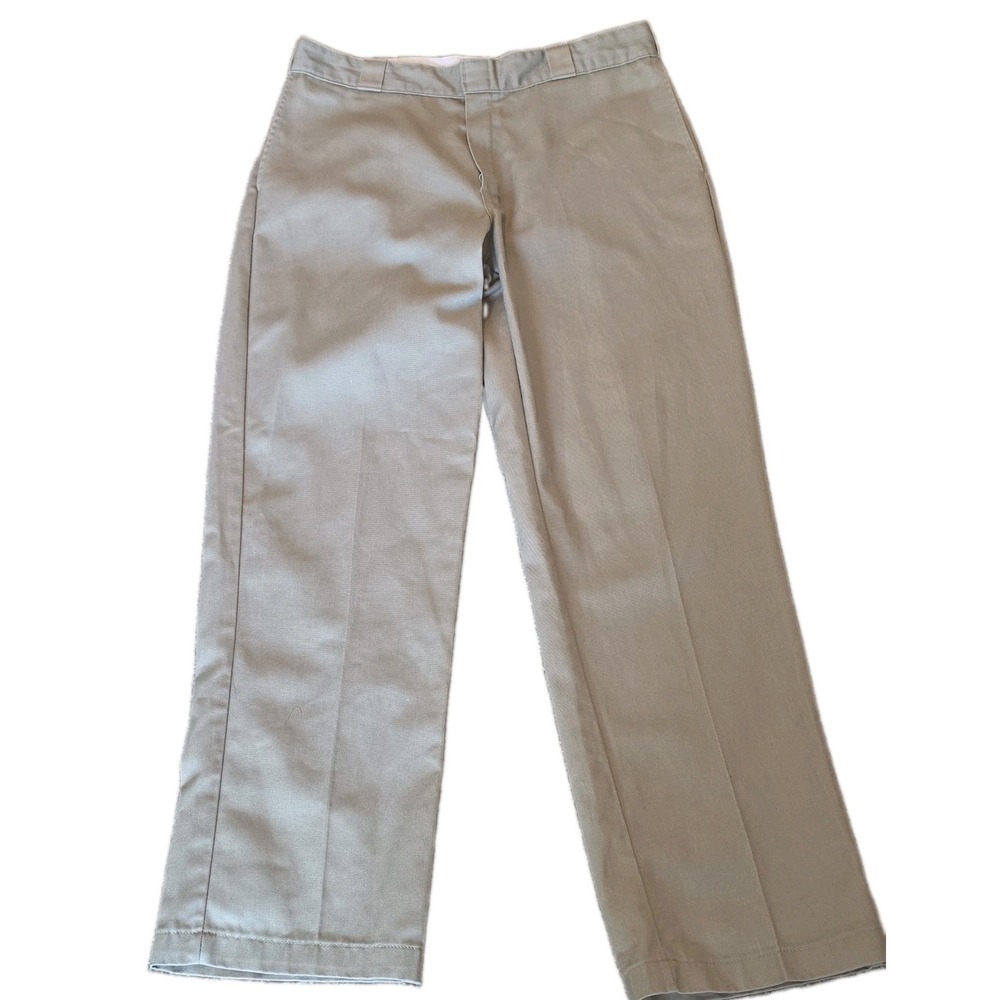 Dickies Men Pants 36X32 Tan Work Pants Chino Twill 874 Original Fit Logo